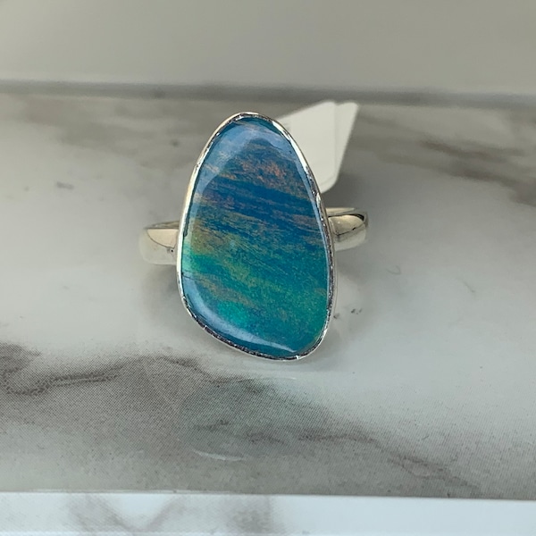 Sterling Silver Galaxy Opal Ring