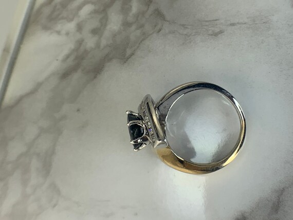 Estate 14kt Genuine Sapphire and Diamond Ring - image 6