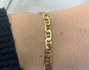 Estate 14kt 8” Anchor Chain Bracelet