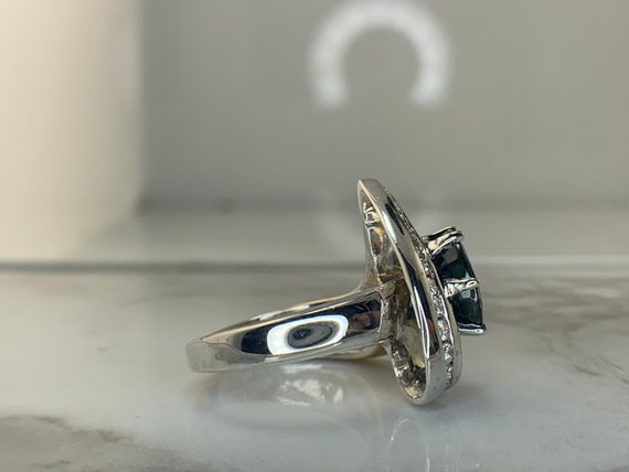 Estate 14kt Genuine Sapphire and Diamond Ring - image 7