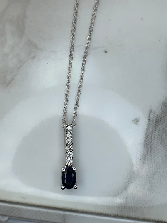 Estate 14kt Genuine Sapphire and Diamond Pendant