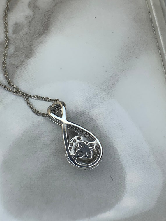 Estate Sterling Silver and Cubic Zirconia Pendant - image 3