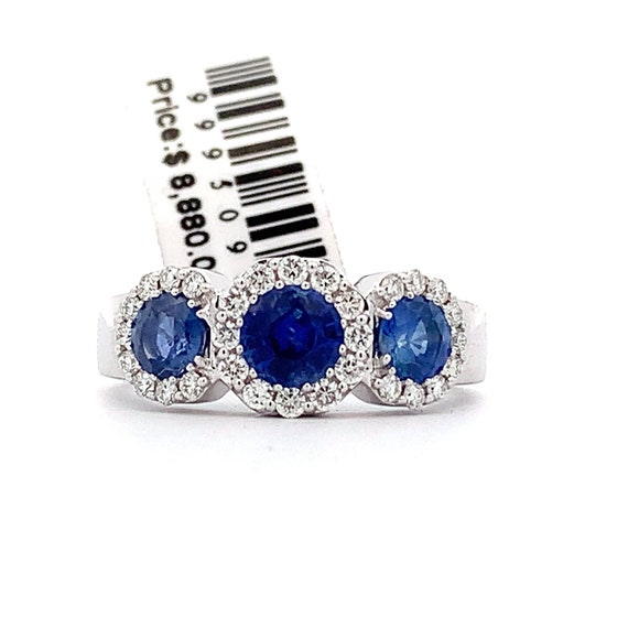 Estate 14kt 1.90cttw Sapphire and Diamond Ring - image 4