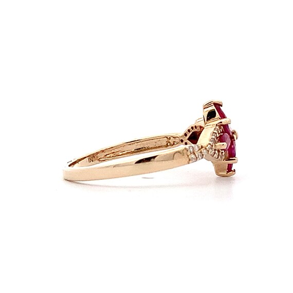 Estate 10kt Genuine Ruby and Diamond Ring - image 7