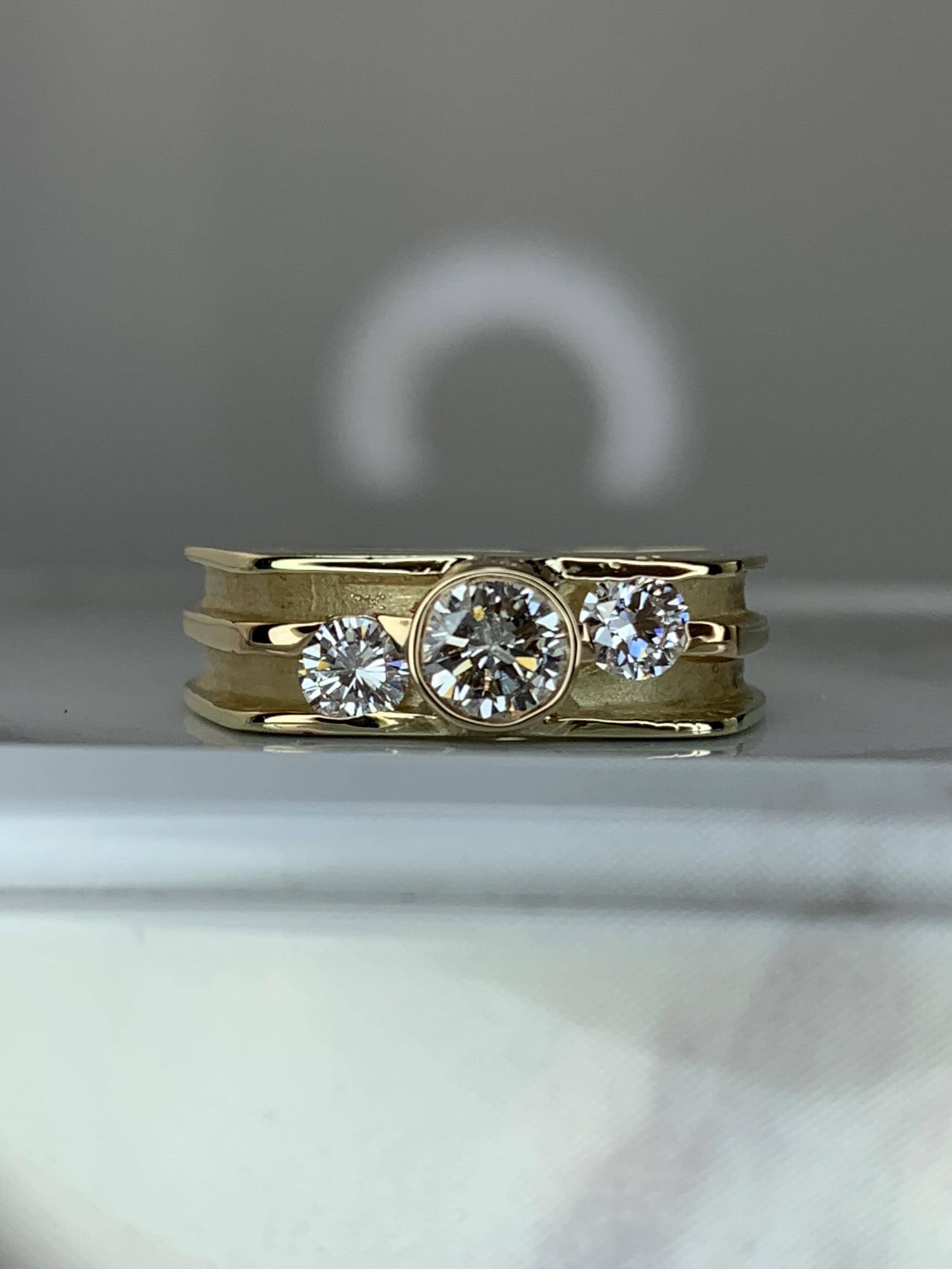 Estate 14kt .60cttw Three Stone Diamond Ring