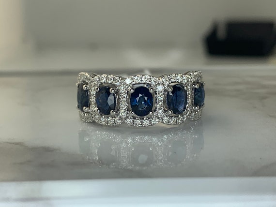 Estate 14kt 2.33cttw Sapphire and Diamond Ring - image 1