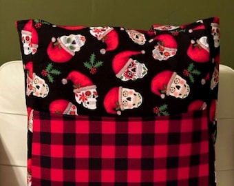 Holiday Santa Sugar Skull Tote Bag