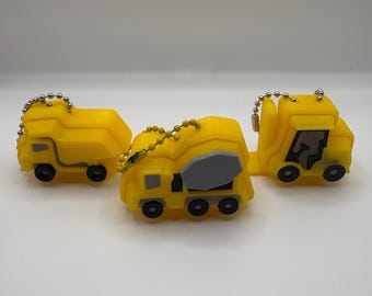 3D Print Construction Trucks Clicker/Stim Fidget Keychain