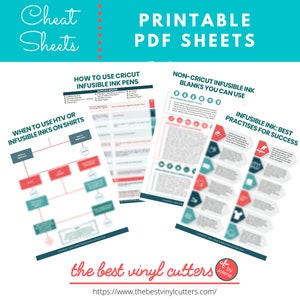 Printable Cheat Sheets for Cricut Infusible Ink Beginners Guide PDF Instant Download image 2
