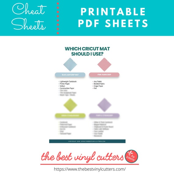 Printable Cheat Sheets for Which Cricut Cutting Mat Should I Use Beginners  Guide PDF Instant Download 