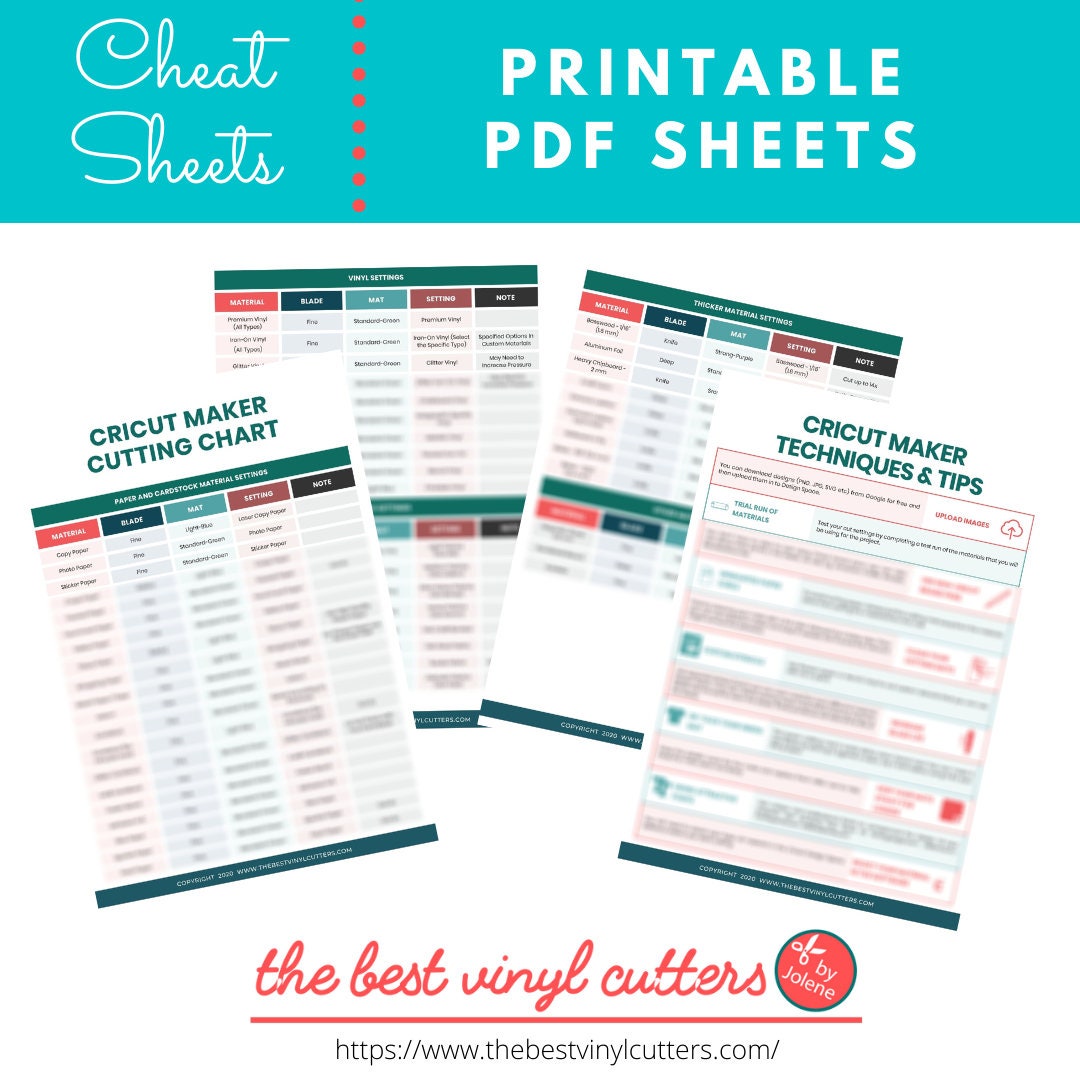 Printable Cheat Sheets for Cricut Blades and Tips Beginners Guide