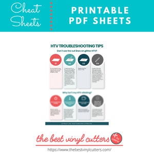 Cricut Vinyl Printable Cheat Sheet PDF – Inspired Mama