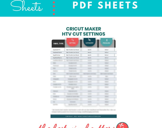 Printable HTV Sizing Chart | Cricut Cheat Sheet Decal Size Guide ...