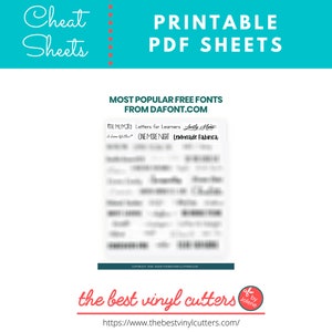 Printable Cheat Sheets for Most Popular Free Fonts - Beginners Guide PDF Instant Download