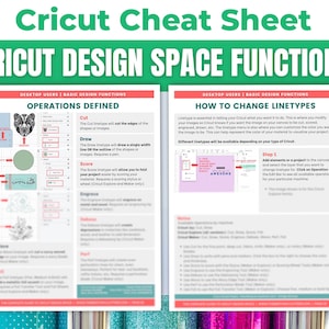 Cricut Design Space Beginners Cheat Sheet Bundle: How to Use Basic Functions (Size, Color etc.) on CDS - Tutorial for Maker, Explore or Joy image 2