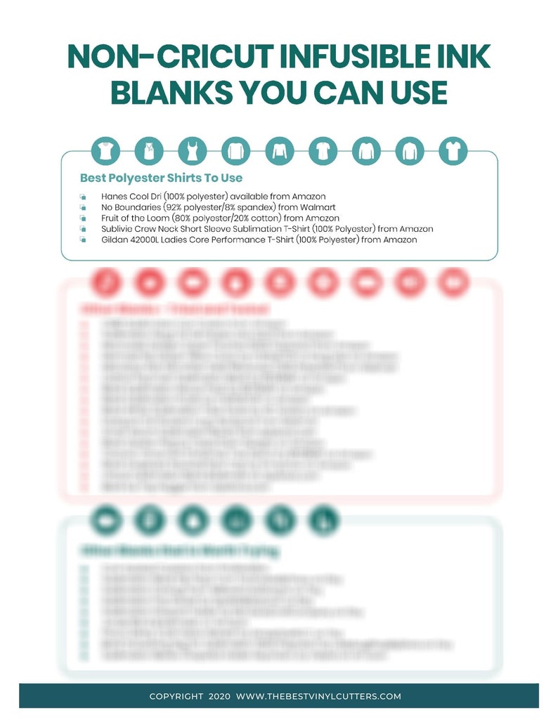 Printable Cheat Sheets for Cricut Infusible Ink Beginners Guide PDF Instant Download image 8