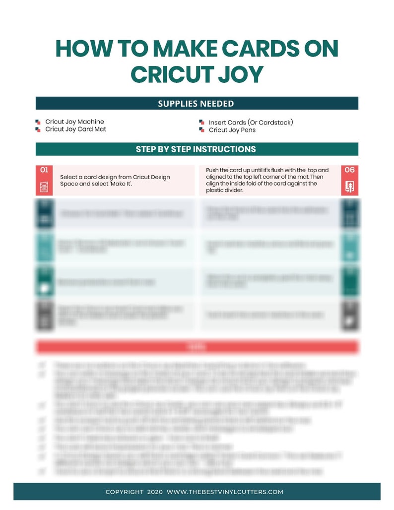 Printable Cheat Sheets for Cricut Joy Beginners Guide PDF Instant Download image 2