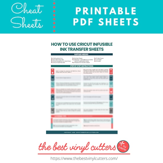Printable Cheat Sheets for How to Use Cricut Infusible Ink Transfer Sheets  Beginners Guide PDF Instant Download 