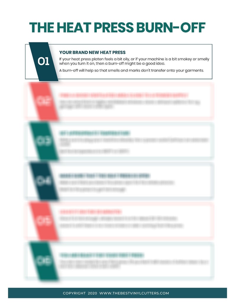 printable cheat sheets for heat press burn off beginners etsy