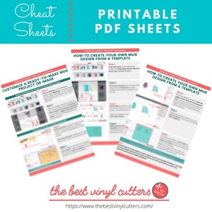 Hoe maak je een Mug Press Project Stap-voor-stap tutorial blad voor desktop gebruikers voor Cricut Design Space Guide PDF Instant Download
