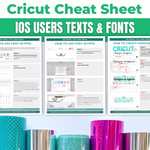 Printable Cricut Design Space iOS Tutorial Cheat Sheets on Texts & Fonts | For Beginners, Tips and Tricks for Cricut Explore, Maker, Joy image 3