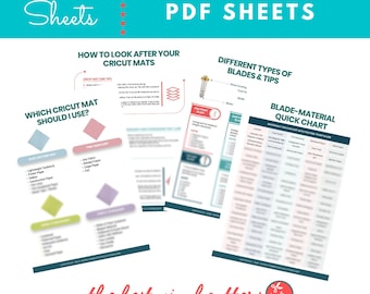 Printable Cheat Sheets for Cricut Tools & Accessories - Beginners Guide PDF Instant Download