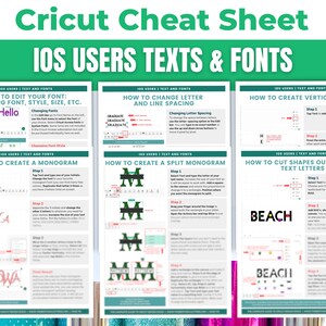 Printable Cricut Design Space iOS Tutorial Cheat Sheets on Texts & Fonts | For Beginners, Tips and Tricks for Cricut Explore, Maker, Joy image 5