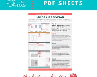 How to Use a Template Printable Step-by-Step Tutorial Sheet for Desktop Users for Cricut Design Space Beginners Guide PDF Instant Download