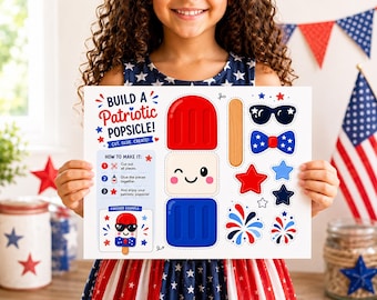Build a Patriotic Popsicle Cut & Paste Craft | 4th of July Kids Craft | Independence Day Activity | Memorial Day Printable