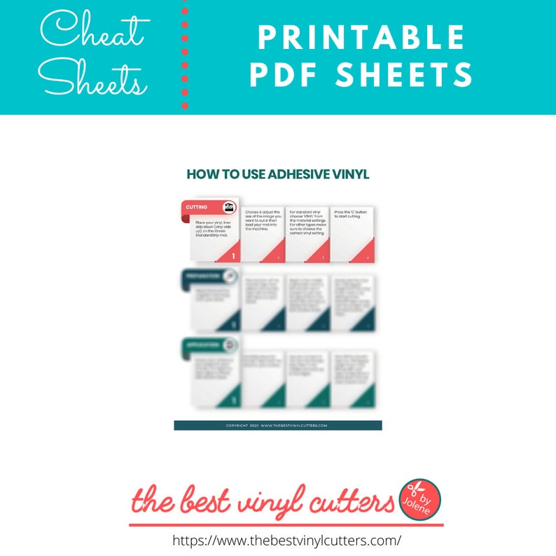 Printable Cheat Sheets for How to Use Adhesive Vinyl - Beginners Guide ...