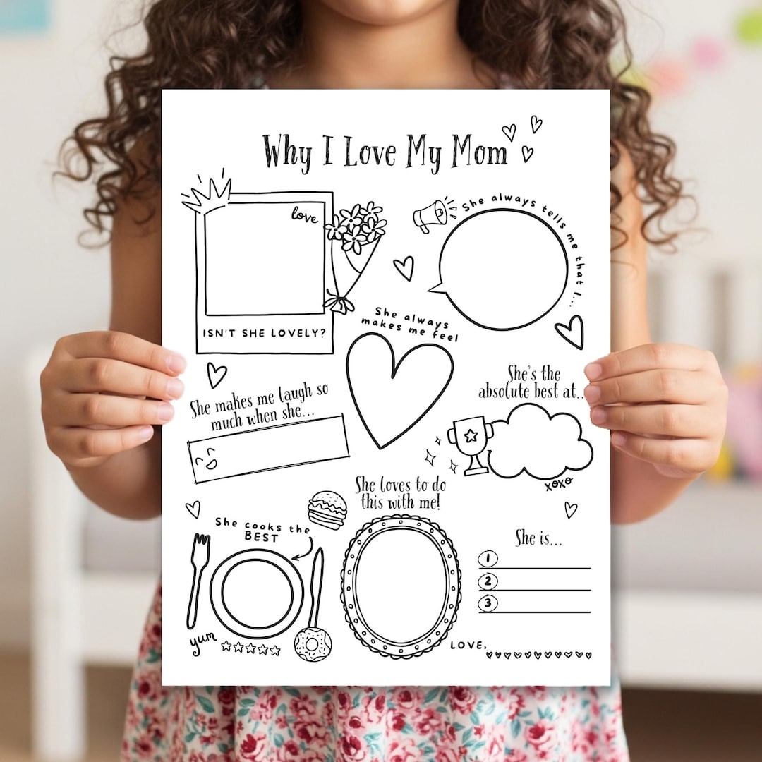Why I Love My Mom Mother's Day Fill-in Kids Activity Worksheet ...