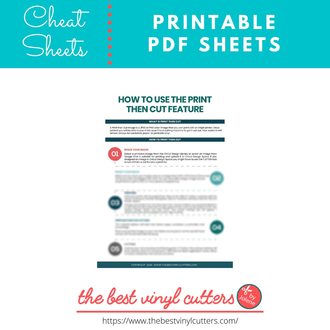 How To Quick Sheet.pdf Printable Cheat Sheets for How to Use the Print Then Cut Feature ...