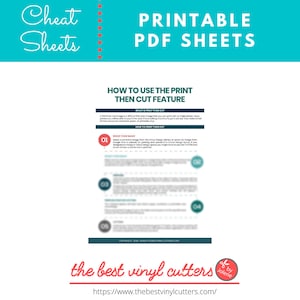 Printable Cheat Sheets for How to Use the Print then Cut Feature - Beginners Guide PDF Instant Download