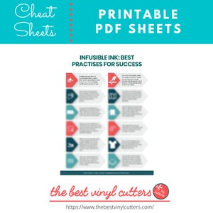 Printable Cheat Sheets for Best Practices for Success when Using Infusible Ink - Beginners Guide PDF Instant Download