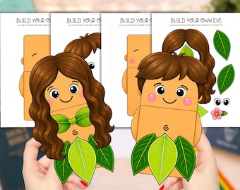 Adam and Eve Cut & Paste Craft | Bible Story Activity | Sunday School Craft | Christian Kids Craft | Religious Activity for Kids
