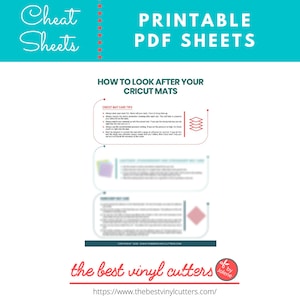 Printable Cheat Sheets for How to Look After Your Cricut Cutting Mats - Beginners Guide PDF Instant Download