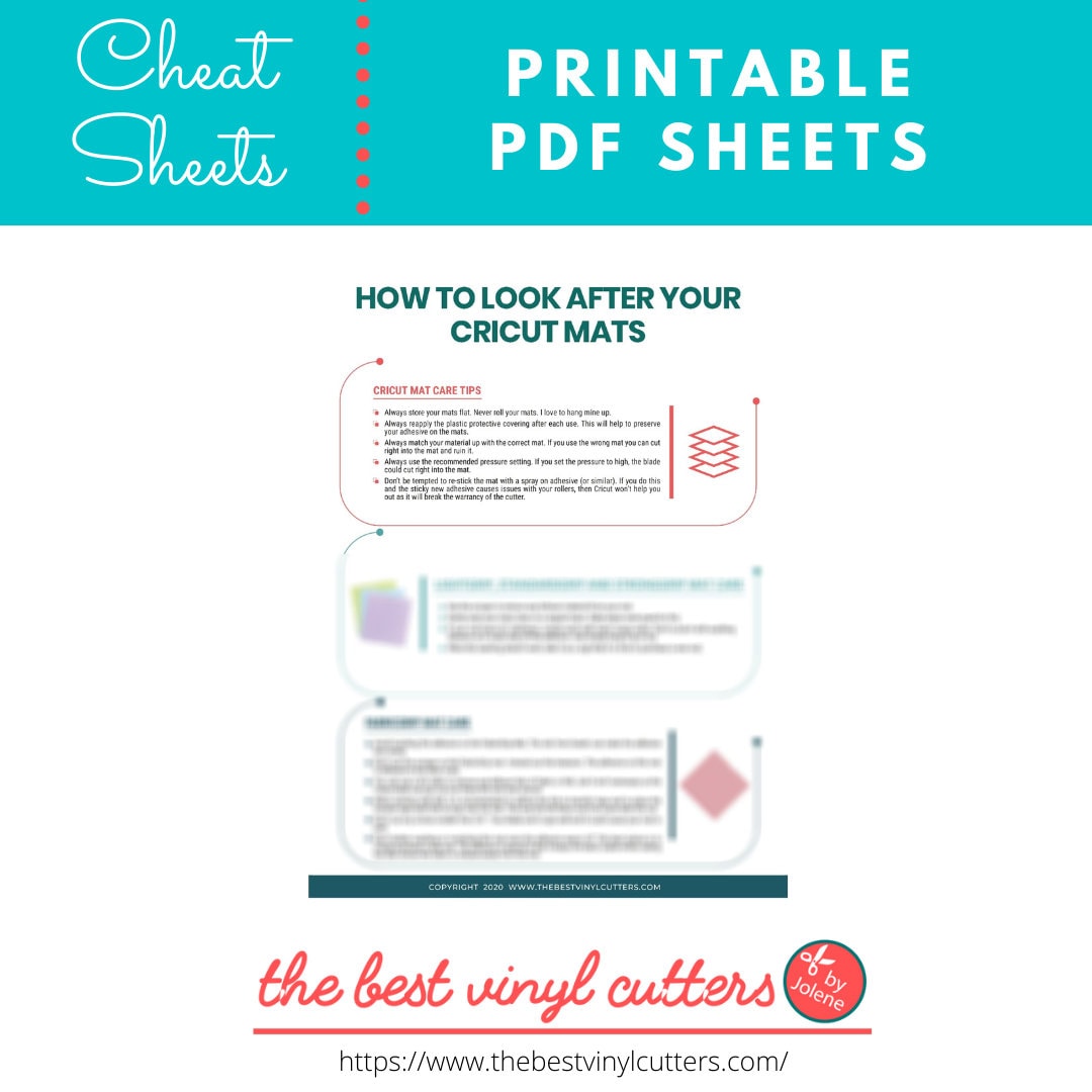 Printable Cheat Sheets for How to Look After Your Cricut Cutting Mats