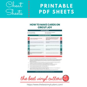 Printable Cheat Sheets for Cricut Joy on How to Make Cards - Beginners Guide PDF Instant Download