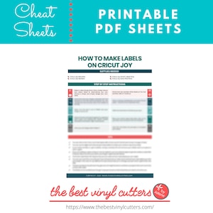 Printable Cheat Sheets for Cricut Joy on How to Make Labels - Beginners Guide PDF Instant Download