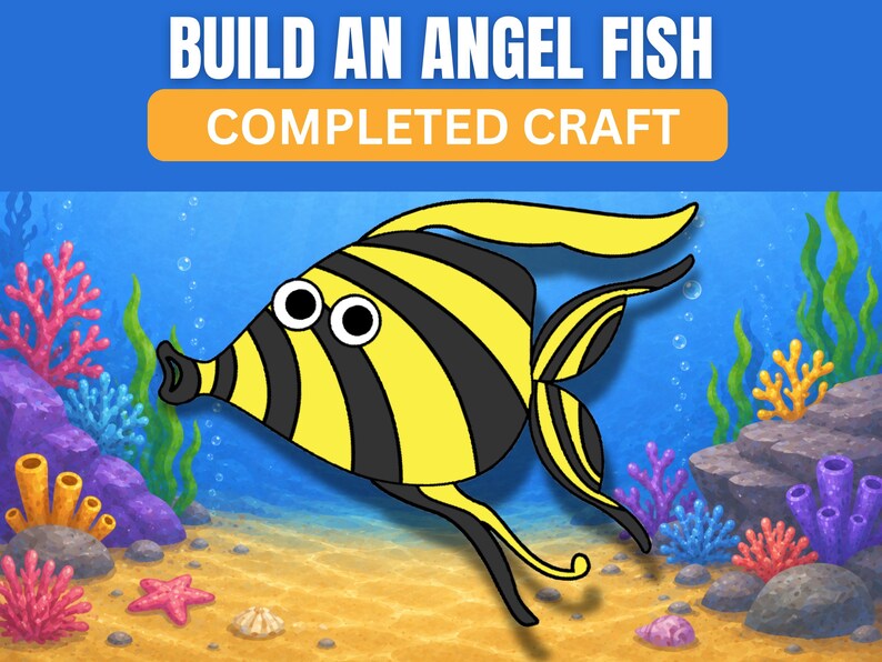 Build an Angelfish Cut & Paste Craft | Printable Ocean Animal Activity ...