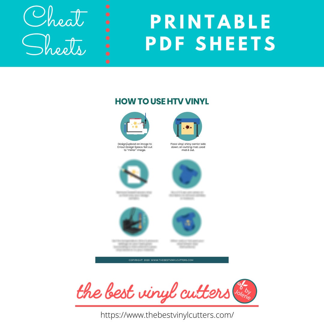 Printable Cheat Sheets for How to Use Heat Transfer Vinyl - Beginners ...