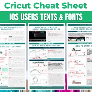 Printable Cricut Design Space iOS Tutorial Cheat Sheets on Texts & Fonts | For Beginners, Tips and Tricks for Cricut Explore, Maker, Joy image 4