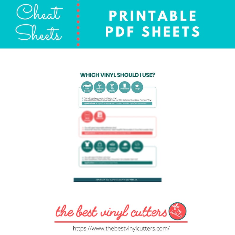 Printable Cheat Sheets for Which Vinyl Should I Use Etsy Canada