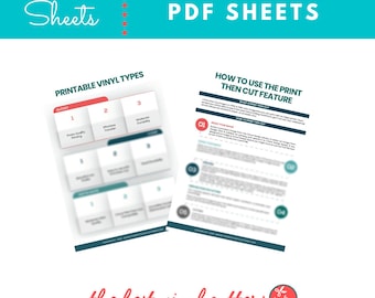 Printable Cheat Sheets for Printable Vinyl - Beginners Guide PDF Instant Download