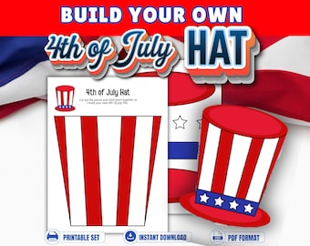 Build a 4th of July Hat Cut & Paste Craft | Patriotic Kids Craft | Independence Day Activity | Memorial Day | Uncle Sam