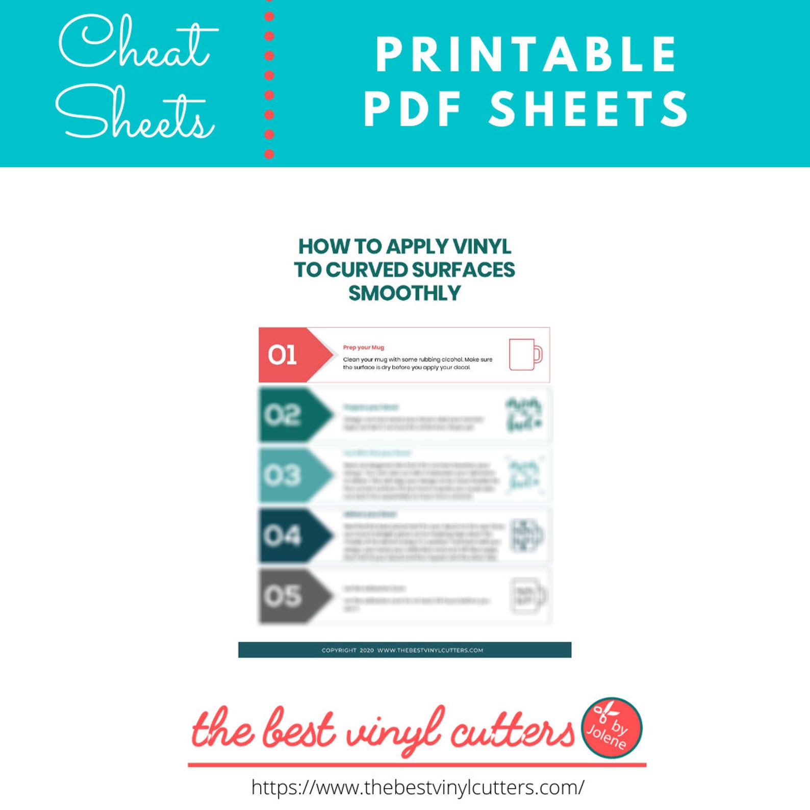 Printable Cheat Sheets for How to Apply Vinyl to Curved Surfaces ...
