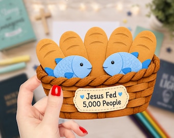 Jesus Feeding the 5000 Cut & Paste Kids Craft | 5 Loaves and 2 Fish | Bible Story Activity | Sunday School Project | VBS Craft