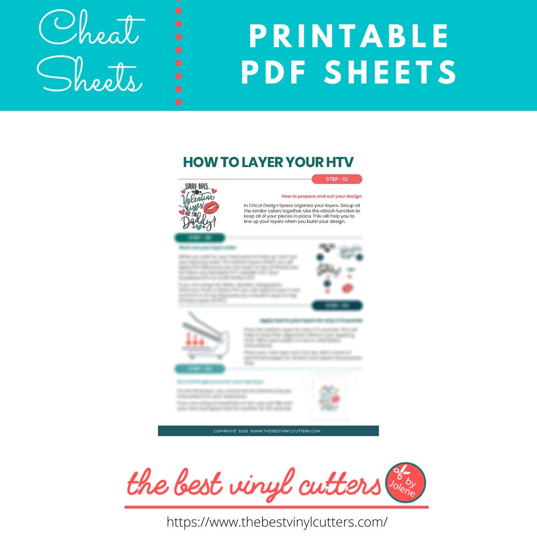 Printable Cheat Sheets for How to Layer Heat Transfer Vinyl