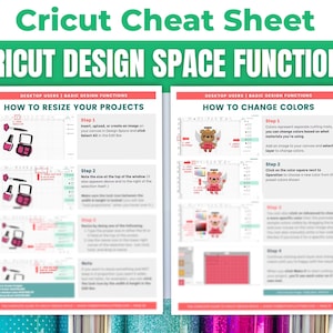 Cricut Design Space Beginners Cheat Sheet Bundle: How to Use Basic Functions (Size, Color etc.) on CDS - Tutorial for Maker, Explore or Joy image 4