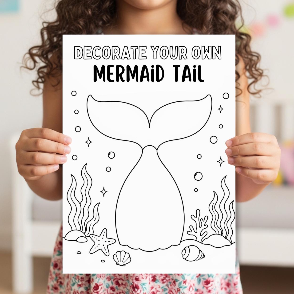 44 Easy Starfish Crafts for Kids 33 Decorate Your Own Mermaid Tail Printable Colouring Page Mermaid…